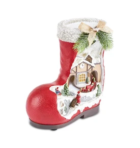 Karaca New Year Yılbaşı Boots Hareketli Müzik Kutusu 22x11x22,5 cm