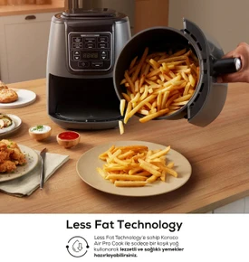 Karaca Air Pro Cook 3 in 1 XL Ev Yemeği, Közleme, Airfryer Wood Craft 4 Kişilik