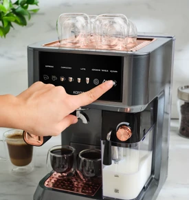 Karaca MyCaffe Barista S10 Entegre Süt Hazneli, Espresso, Latte ve Cappuccino Makinesi Copper