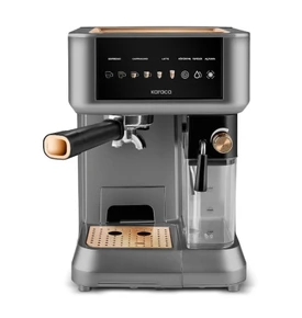 Karaca MyCaffe Barista S10 Entegre Süt Hazneli, Espresso, Latte ve Cappuccino Makinesi Walnut Brown