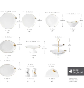 Karaca X Müge Anlı Kuşlu 25 Parça 6 Kişilik Yemek Takımı 
