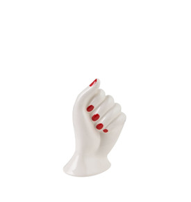 Bitossi Home Mano Nella Hand Seramik Vazo 14,5 cm Beyaz/Siyah