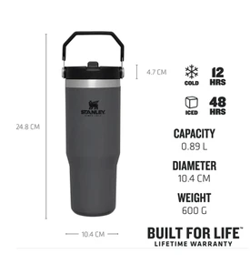 Stanley Iceflow Flıp Straw Tumbler 0,89l Charcoal