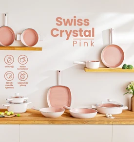 Emsan Swiss Crystal Derin Tencere- Pembe 16 cm