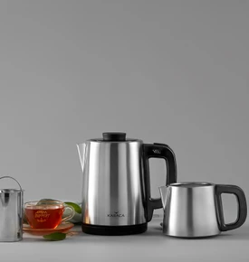 Karaca Tea Break 2 in 1 Çelik Su Isıtıcı Çay Makinesi Inox Siyah