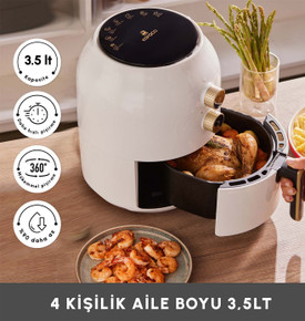 Karaca Multifry Single Pan Beyaz Yağsız Fritöz 3,5 L