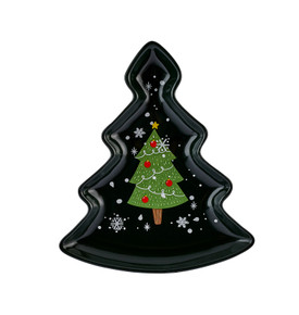 Karaca New Year Yılbaşı 24 Golden Line Çam Ağacı Çerezlik 21 cm Kırmızı
