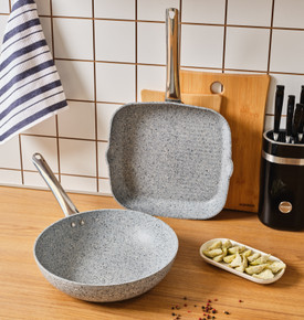 Karaca Biogranit Nare Wok Grill Set Kahverengi