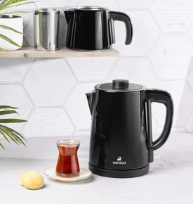 Karaca Gastro Dem 2 in 1 Çelik Inox Çay Makinesi ve Su Isıtıcı Shiny Black