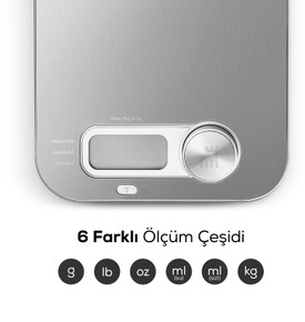 Karaca x Refika'dan Gastro Scale 1004 Self Power Kinetik Enerjili Ekranlı Inox Mutfak Tartısı 5kg Kapasite