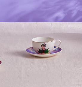 Karaca Frida Çay Fincanı Ve Tabağı Mavi 220 Ml