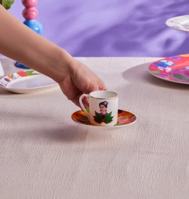 Karaca Frida Kahve Fincanı Ve Tabağı Mavi 90 Ml