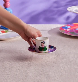 Karaca Frida Kahve Fincanı Ve Tabağı Mavi 90 Ml