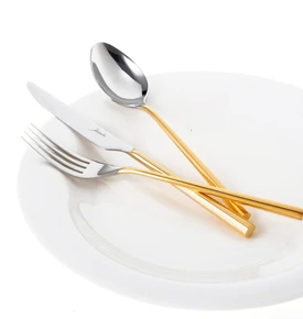 Jumbo 1001 84 Parça  12 Kişilik Çatal Kaşık Bıçak Takımı Titanyum Bronz