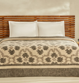 Karaca Home Damask Çift Kişilik Pamuklu Battaniye Lacivert