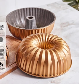 Emsan Griss Hardstone Döküm Kek Kalıbı Golden Pink 24 cm