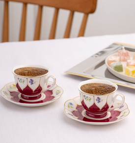 Emsan Kır Çiçekleri 2 Kişilik Kahve Fincan Takımı Yeşil 80 ml