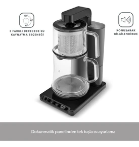 Homend Smart Royaltea Plus 2 in 1 Otomatik Çay ve Türk Kahve Makinesi Siyah