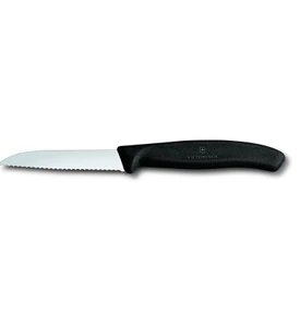 Victorinox Tırtıklı Soyma Bıçağı Düz Siyah 8 cm