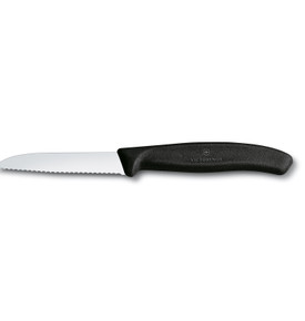 Victorinox Tırtıklı Soyma Bıçağı Düz Siyah 8 cm