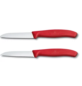 Victorinox Tırtıklı Soyma Bıçağı Düz Kırmızı 8 cm