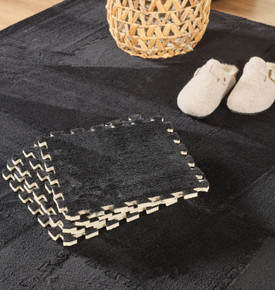 Kaşmir Halı 4'lü Puzzle Mat Gri 30x30 cm