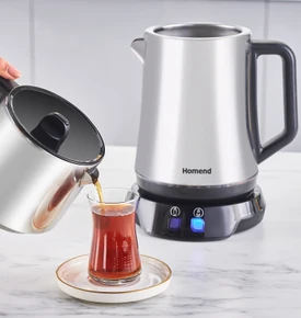 Homend Royaltea Elegant 1776H Parlak Inox Çay Makinesi 