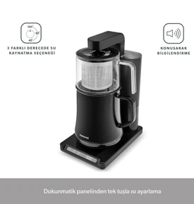 Homend Smart Royaltea Plus 2 in 1 Otomatik Çay ve Türk Kahve Makinesi Wifi Mat Siyah