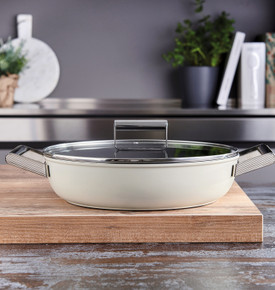 Smeg Cookware Kırmızı Tencere Cam Kapaklı 28 cm