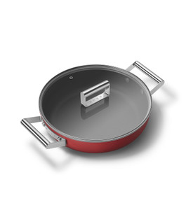 Smeg Cookware Krem Tencere Cam Kapaklı 28 cm
