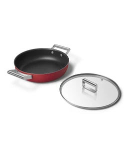 Smeg Cookware Kırmızı Tencere Cam Kapaklı 28 cm