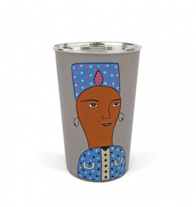 3rd Culture Portreli Bardak Pembe 