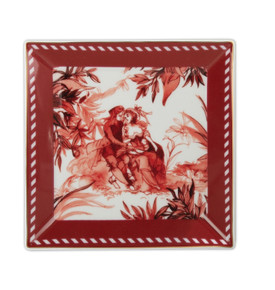 Baci Milano Le Rouge Düz Porselen Tabak 15 cm x 15 cm Kırmızı