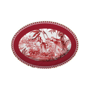 Baci Milano Le Rouge Porselen Oval Tabak 36x26 cm