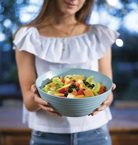 Guzzini Tierra L Kapaklı Salata Kasesi Mavi