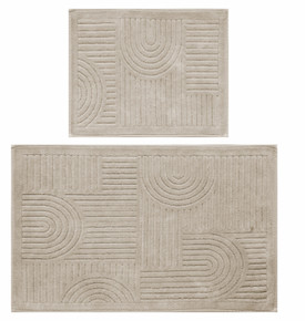 Kaşmir Home Thor 2li Pamuk Banyo Paspası Pembe 60x100 cm-50x60 cm