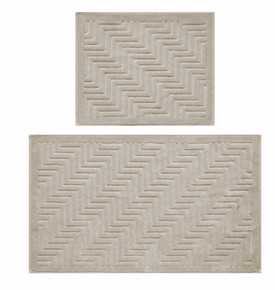 Kaşmir Home Corner 2li Pamuk Banyo Paspası Antrasit 60x100 cm-50x60 cm