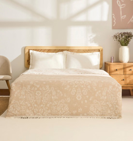 Kaşmir Home Grasy Çift Kişilik Jakar Muslin Pike Çağla