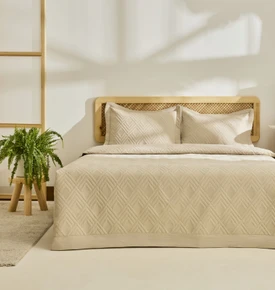 Kaşmir Home Elza Çift Kişilik Yatak Örtüsü Takımı Adaçayı 