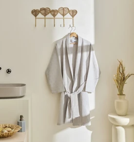 Kaşmir Home İris Waffle Bornoz Offwhite S-M