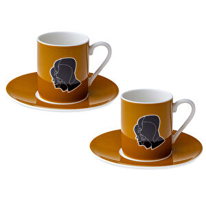Jumbo X İstanbul Modern Horasan-İsimsiz Kahverengi 2 Kişilik Kahve Fincan Takımı 90 ml