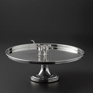 Jumbo Ganesha Pasta Kek Gümüş Servis Tabağı