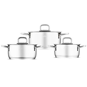 Jumbo Web New Myra 6 Parça İndüksiyon Tabanlı Midi Çelik Tencere Seti
