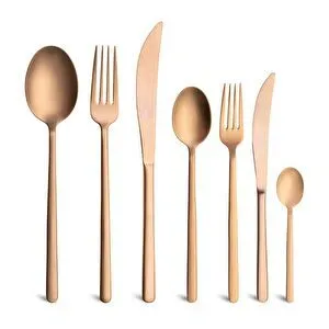 Jumbo 2900 Vannes Mocha Mousse 42 Parça 6 Kişilik Yemek Çatal Kaşık Bıçak Takımı