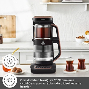 Karaca Çaysever Robotea Pro Connect 4 in 1 Konuşan Cam Çay Makinesi Rosegold görseli 8
