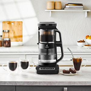Karaca Çaysever Robotea Pro Connect 4 in 1 Konuşan Cam Çay Makinesi Silver