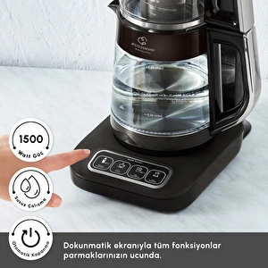 Karaca Çaysever Robotea Pro Connect 4 in 1 Konuşan Cam Çay Makinesi Silver görseli 6
