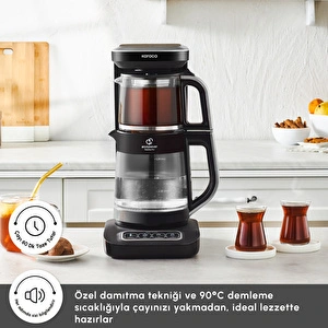 Karaca Çaysever Robotea Pro Connect 4 in 1 Konuşan Cam Çay Makinesi Silver görseli 8