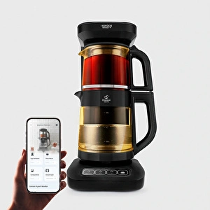 Karaca Çaysever Robotea Pro Connect 4 in 1 Konuşan Cam Çay Makinesi Agate