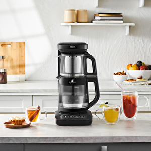 Karaca Çaysever Robotea Pro Connect 4 in 1 Konuşan Cam Çay Makinesi Graphite